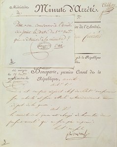 Officieel document ondertekend door Napoleon I (1769-1821) 1 Vendemiaire An 9 (23 september 1800)